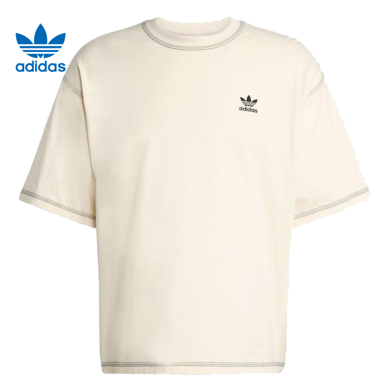 【滔搏联动】Adidas阿迪三叶草男女25夏季车缝线设计师款短袖JW0970