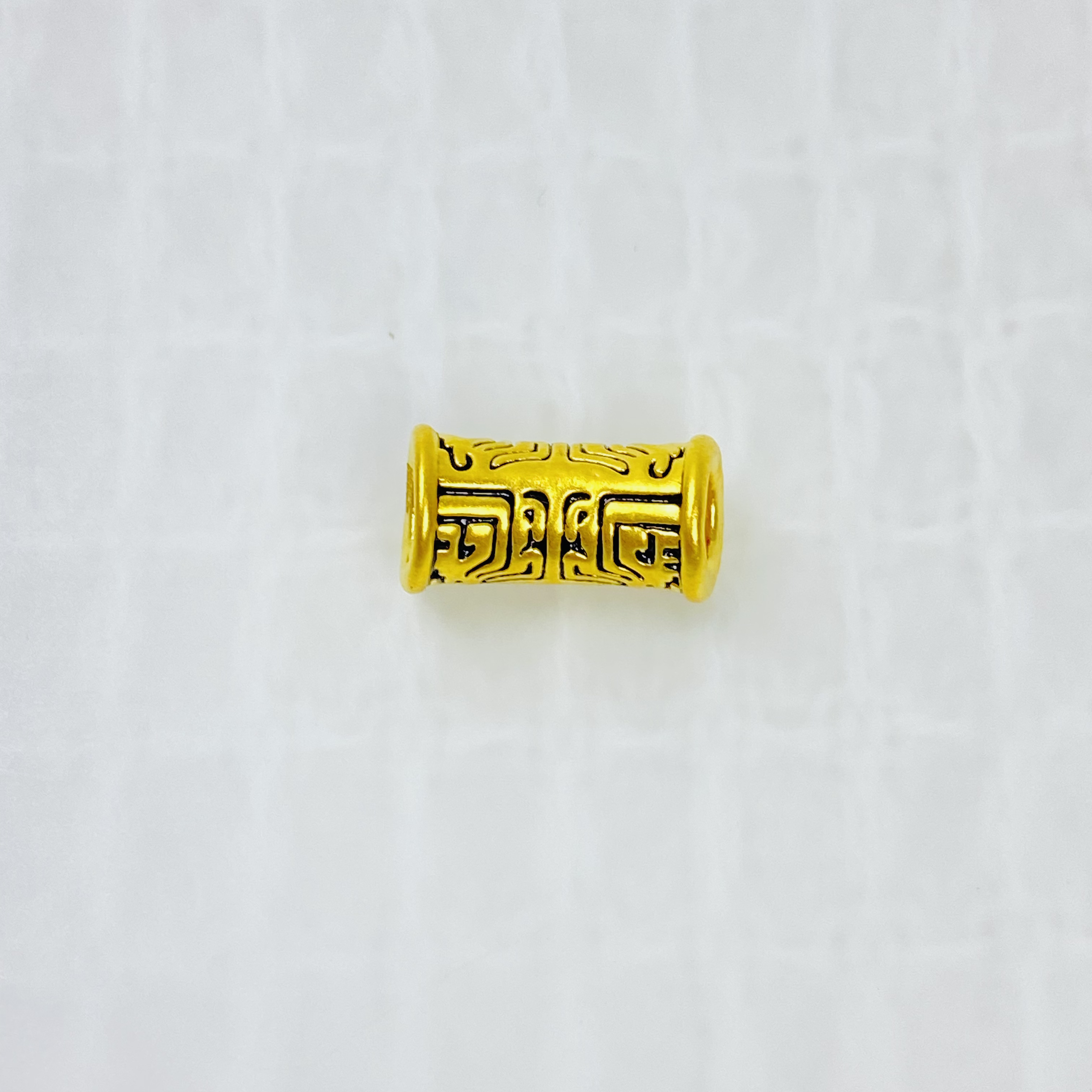 足金999 黄金非遗珐琅 饕鬄 图腾弯管 0.47