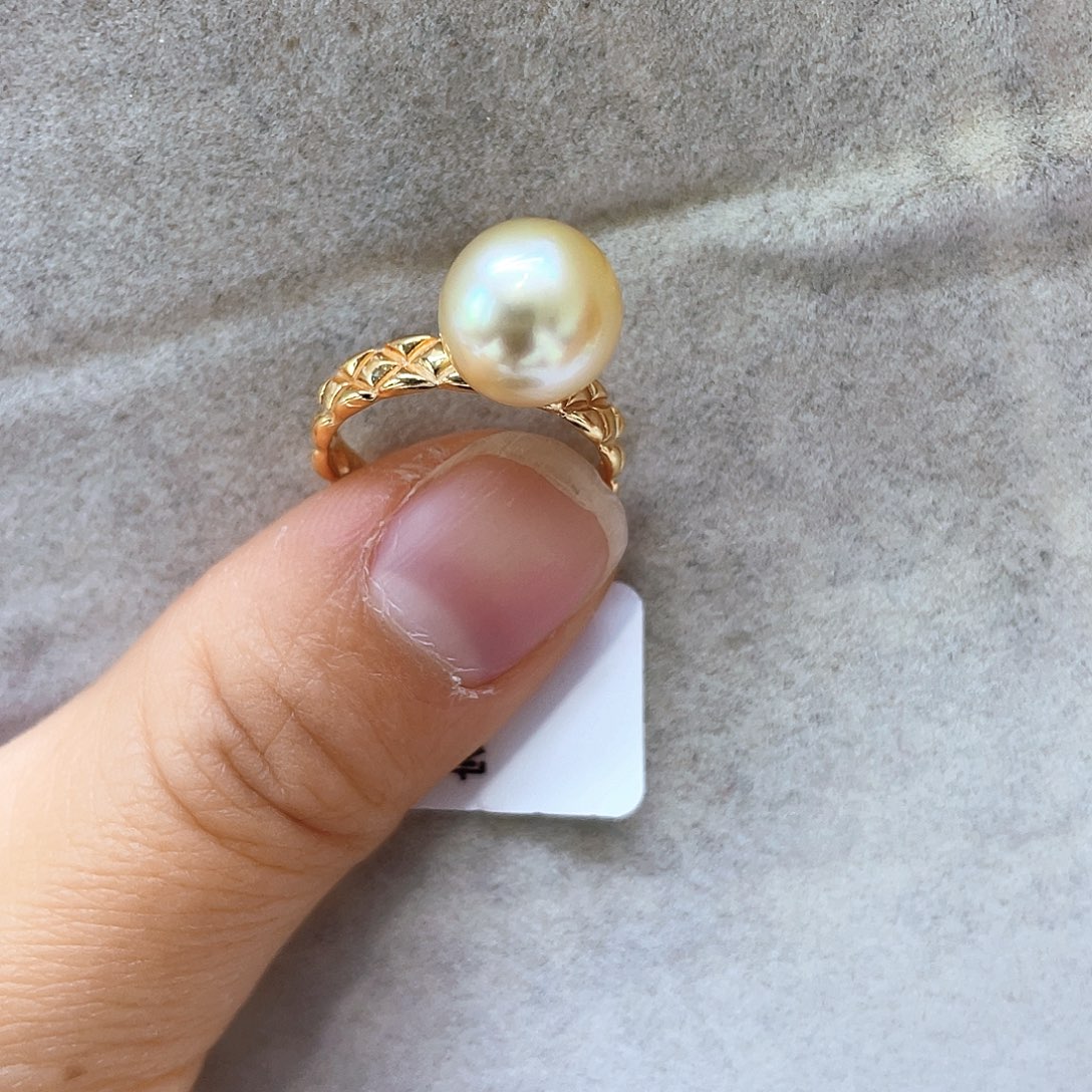 海水珍珠戒圈银S925镶嵌