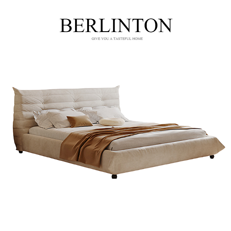 BERLINTON/铂林顿Togo毛毛虫床布艺床钢木排骨架