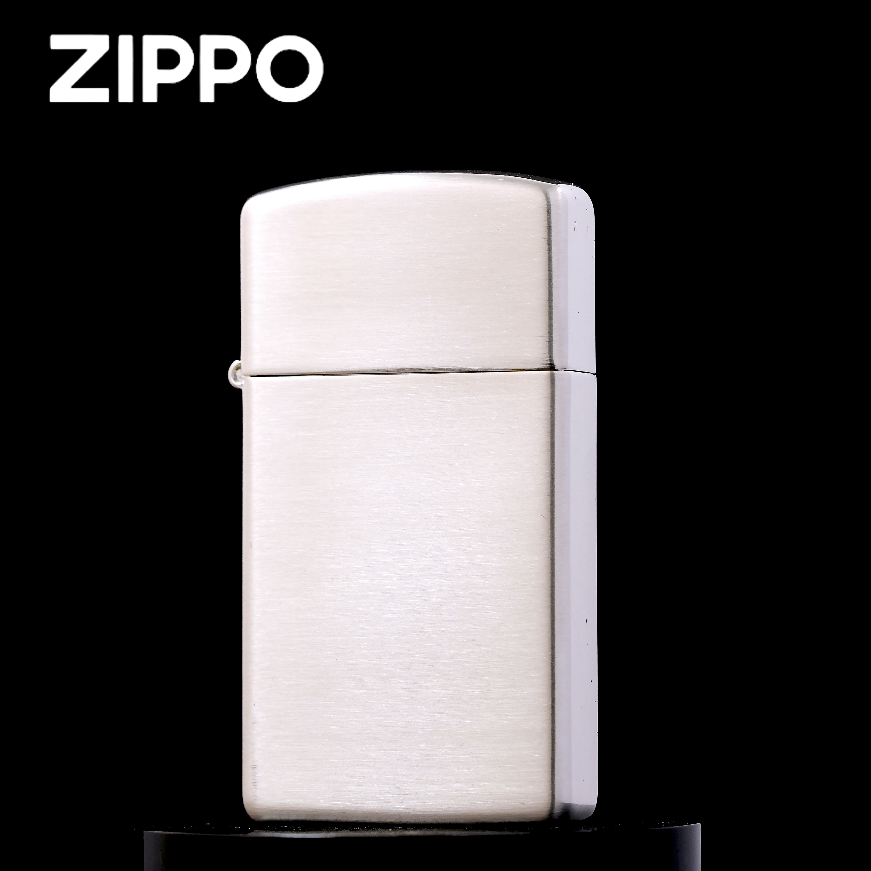 ZIPPO打火机正品/常规纤巧拉丝镀银光板经典简约【达人专属】MBJ1