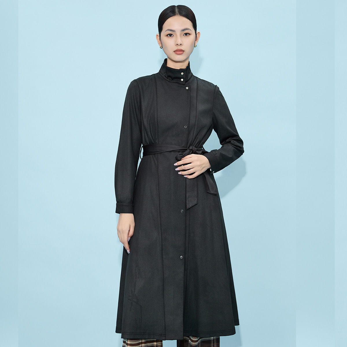  MY TENO马天奴女装连衣裙裙子显瘦气质长袖时尚收腰中长款VHS205