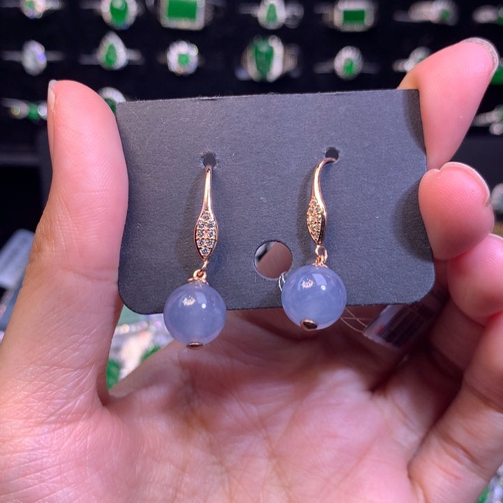 【闪购商品】翡翠银S925镶嵌耳饰天然翡翠