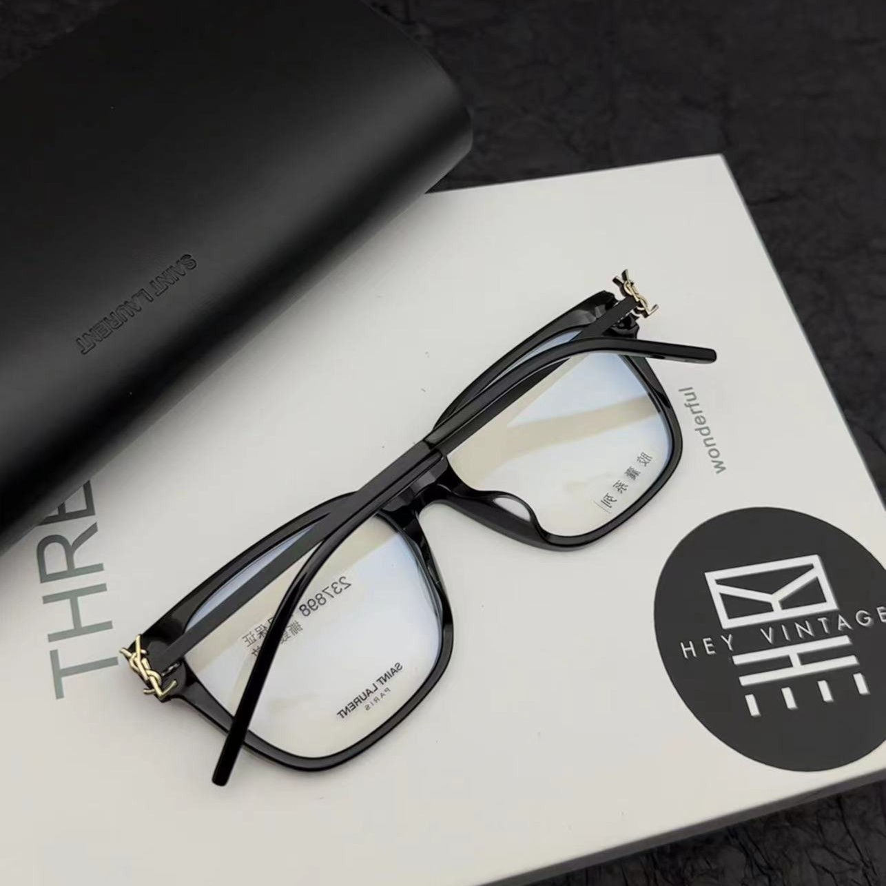 未使用 YSL/圣罗兰 工价2350！黑金胶囊平光镜