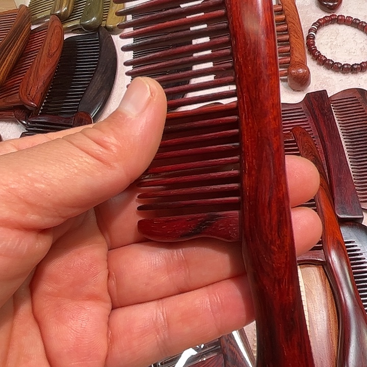 檀香木紫檀木插齿梳子