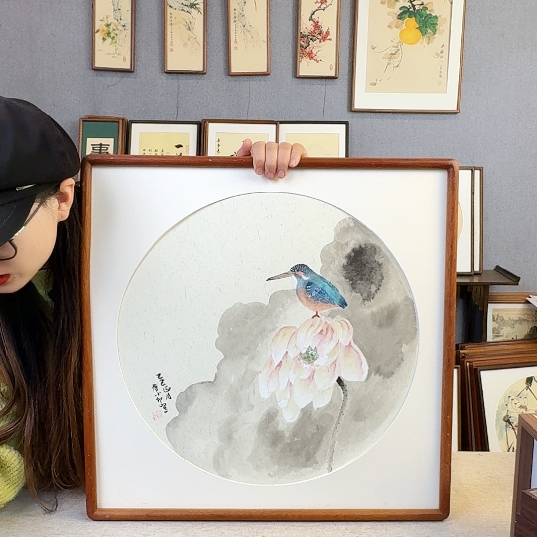 书法手绘带框尺寸： 53*53