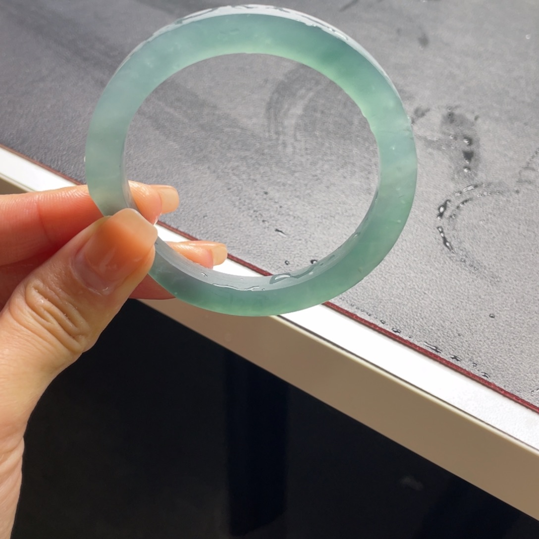 定制翡翠提夫尼蓝55-56圈未镶嵌