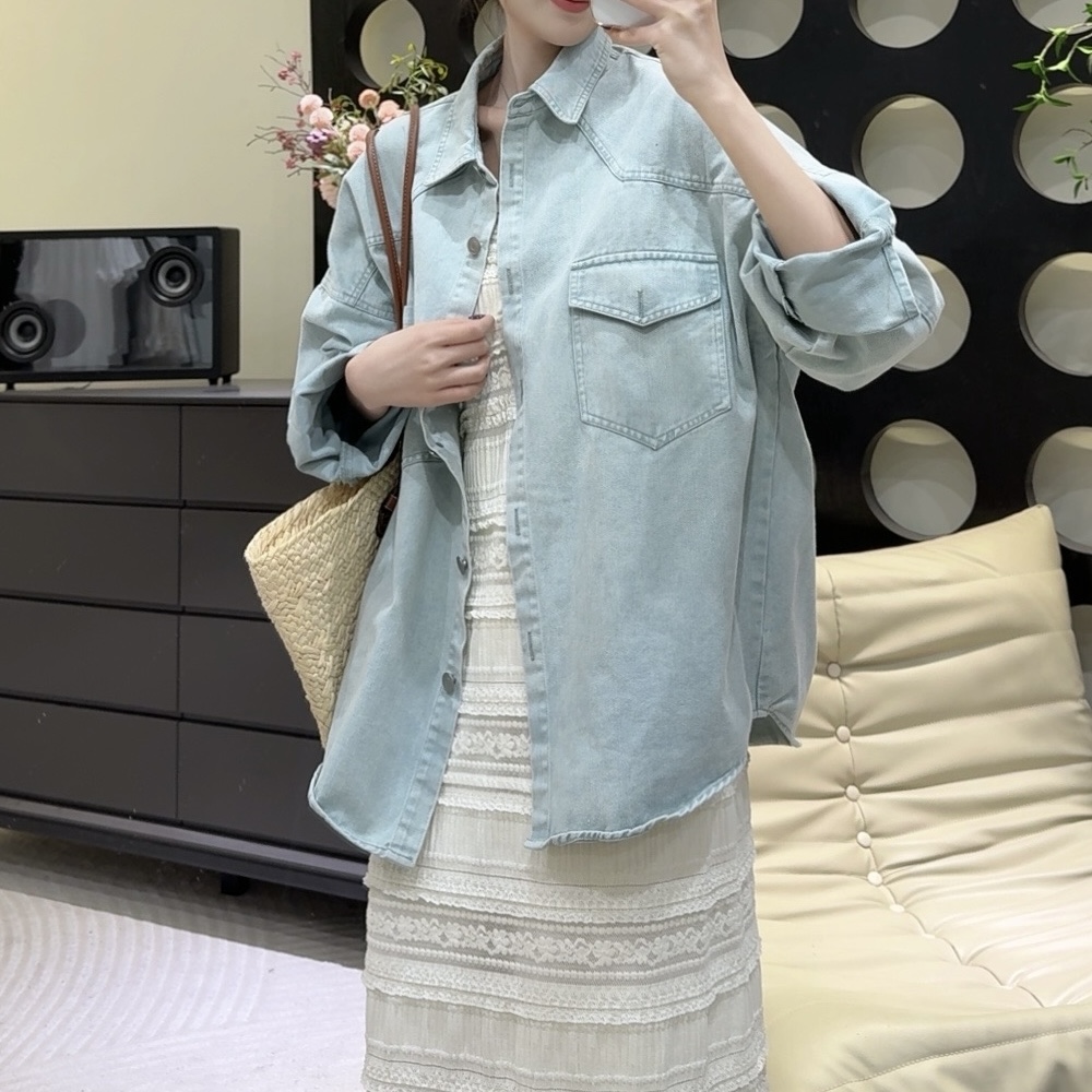 DALIANSU/大脸酥-4221   春季设计感百搭牛仔外套上衣