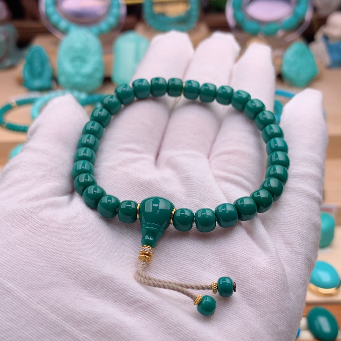 绿松石珠宝奇石未镶嵌7mm