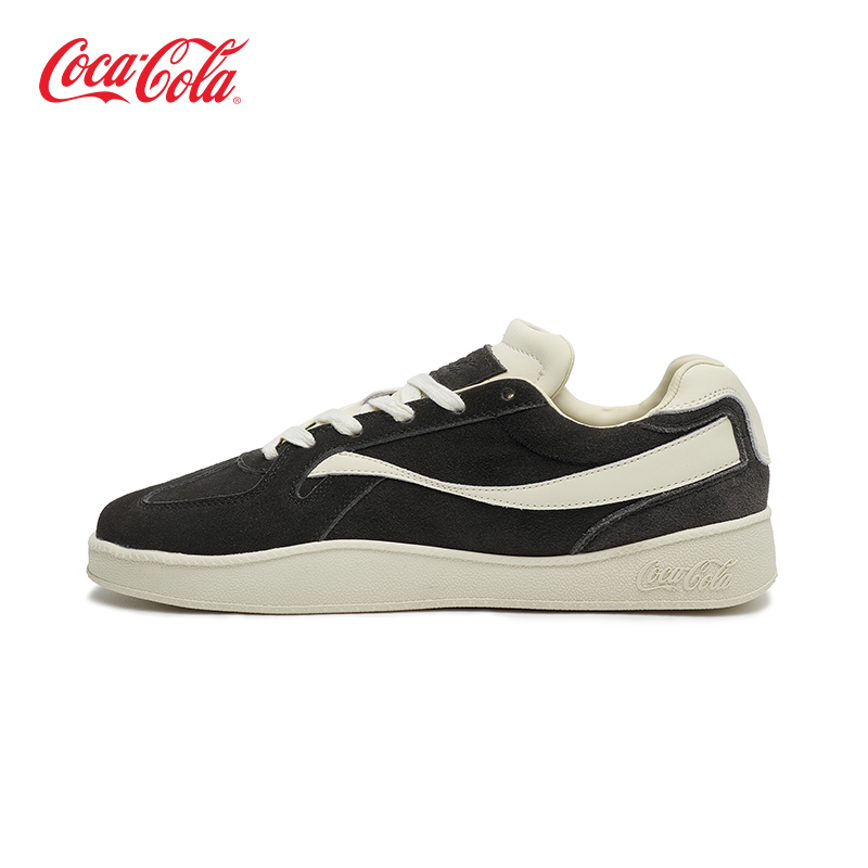 Coca-Cola/可口可乐飘带拼接经典复古德训鞋防滑耐磨低帮板鞋