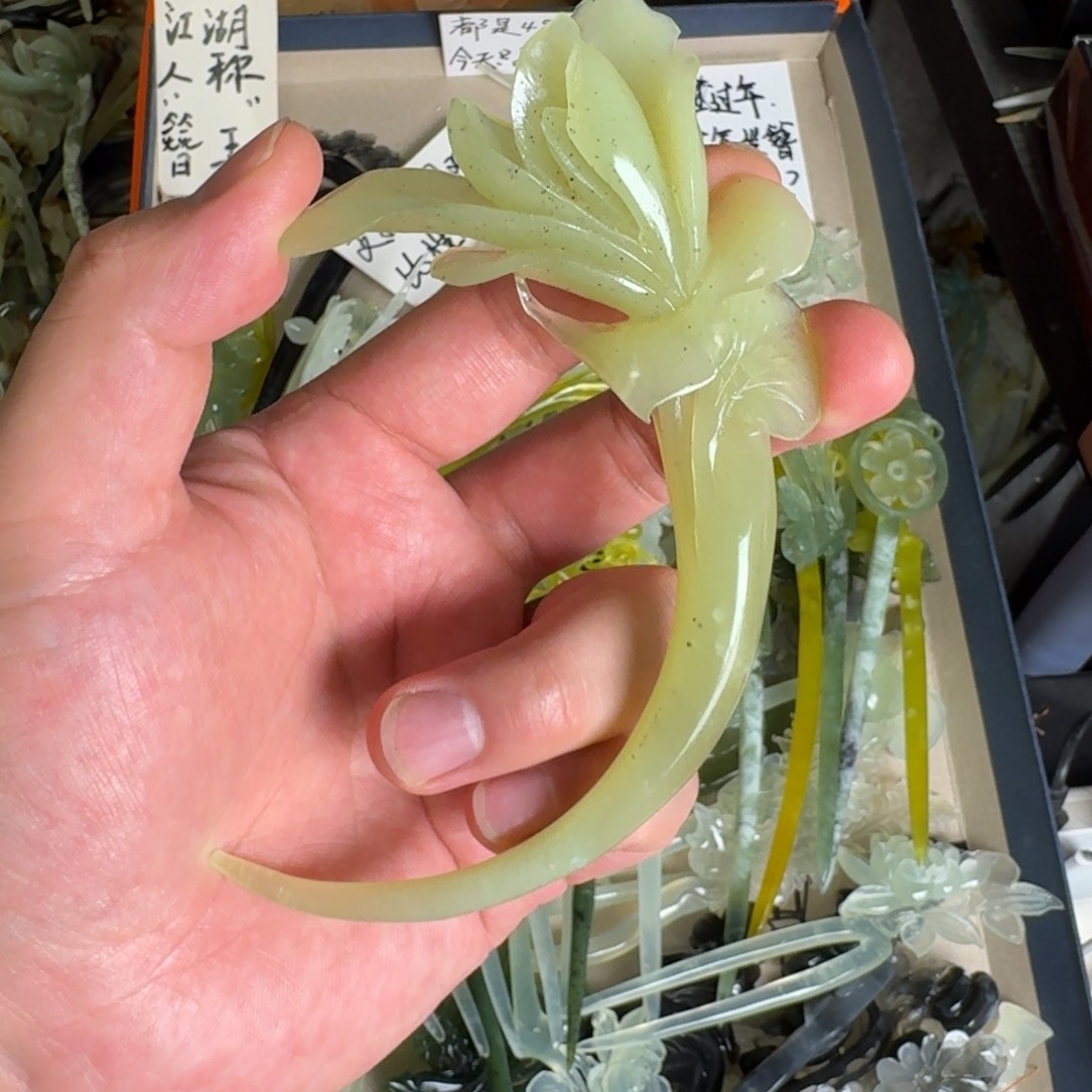 岫玉发饰未镶嵌岫玉发簪就是好看