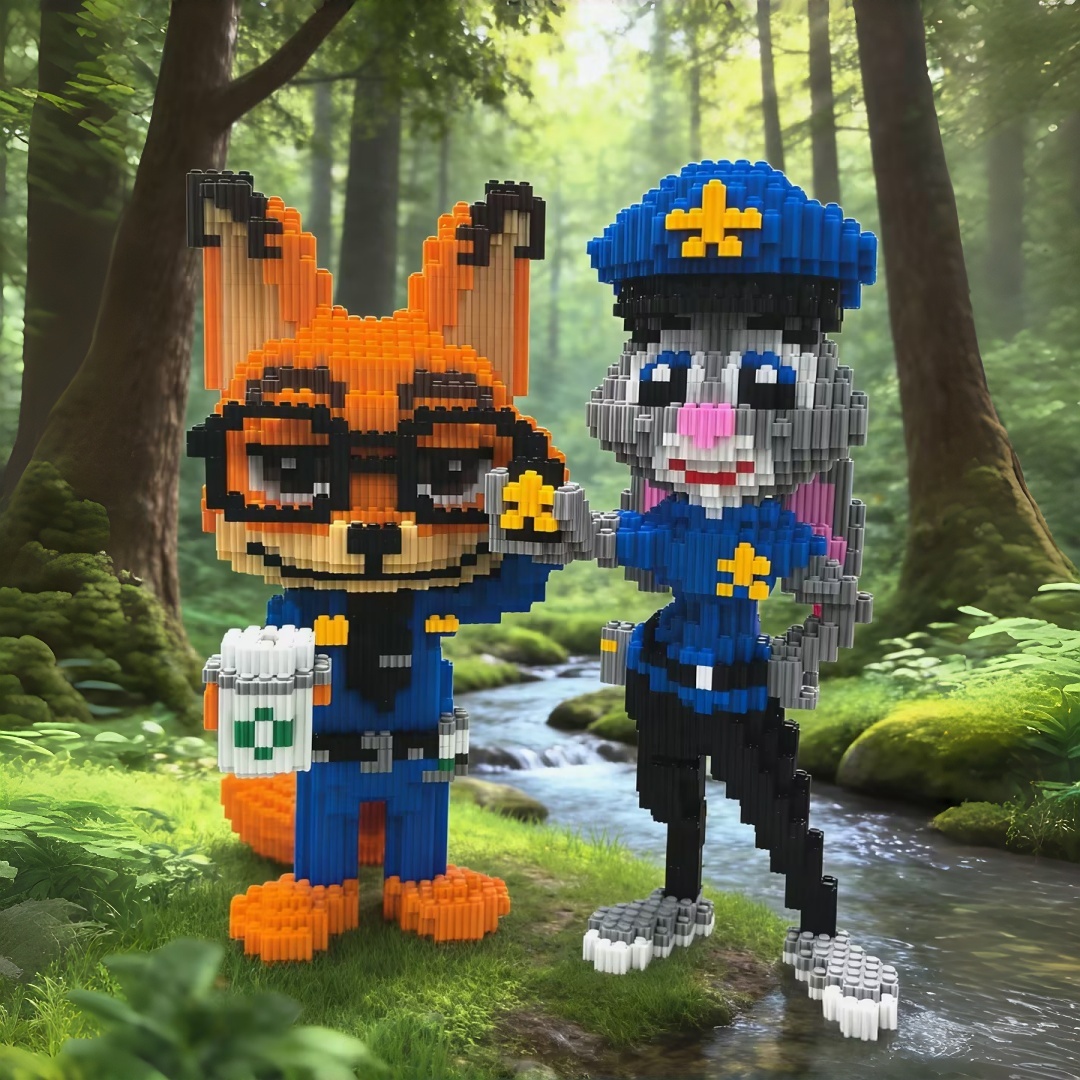 朱迪兔子尼克高级形象兼容通用积木男女孩小颗粒拼装儿童益智玩具