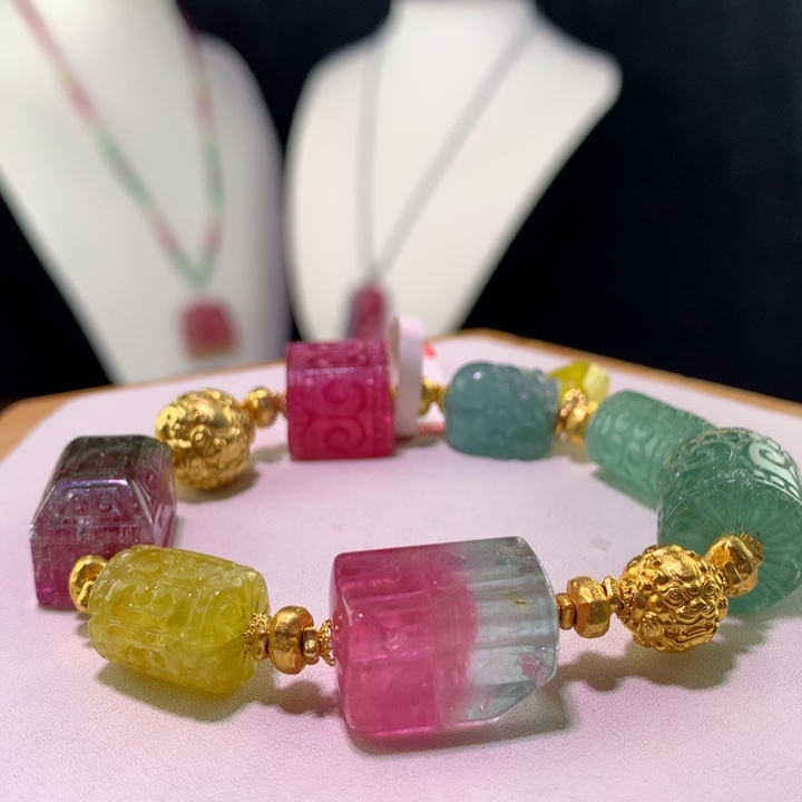 双色碧玺手链未镶嵌