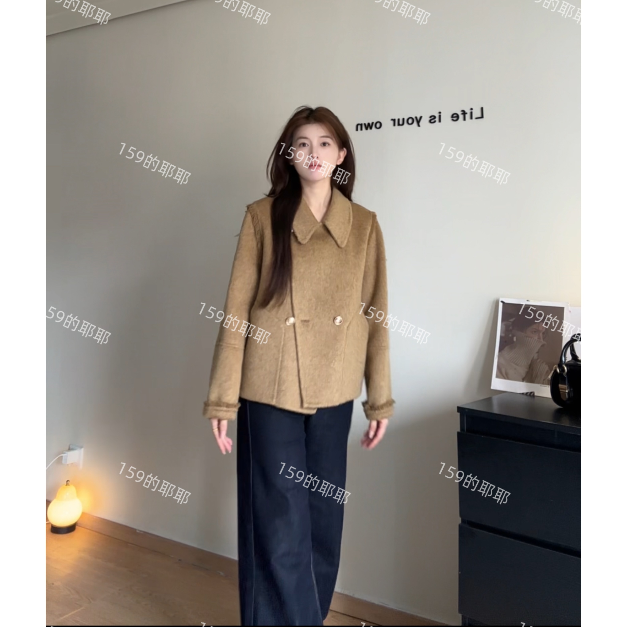 FIRITII【绮梦鎏金】气质休闲小香风小个子甜美短款羊毛外套109