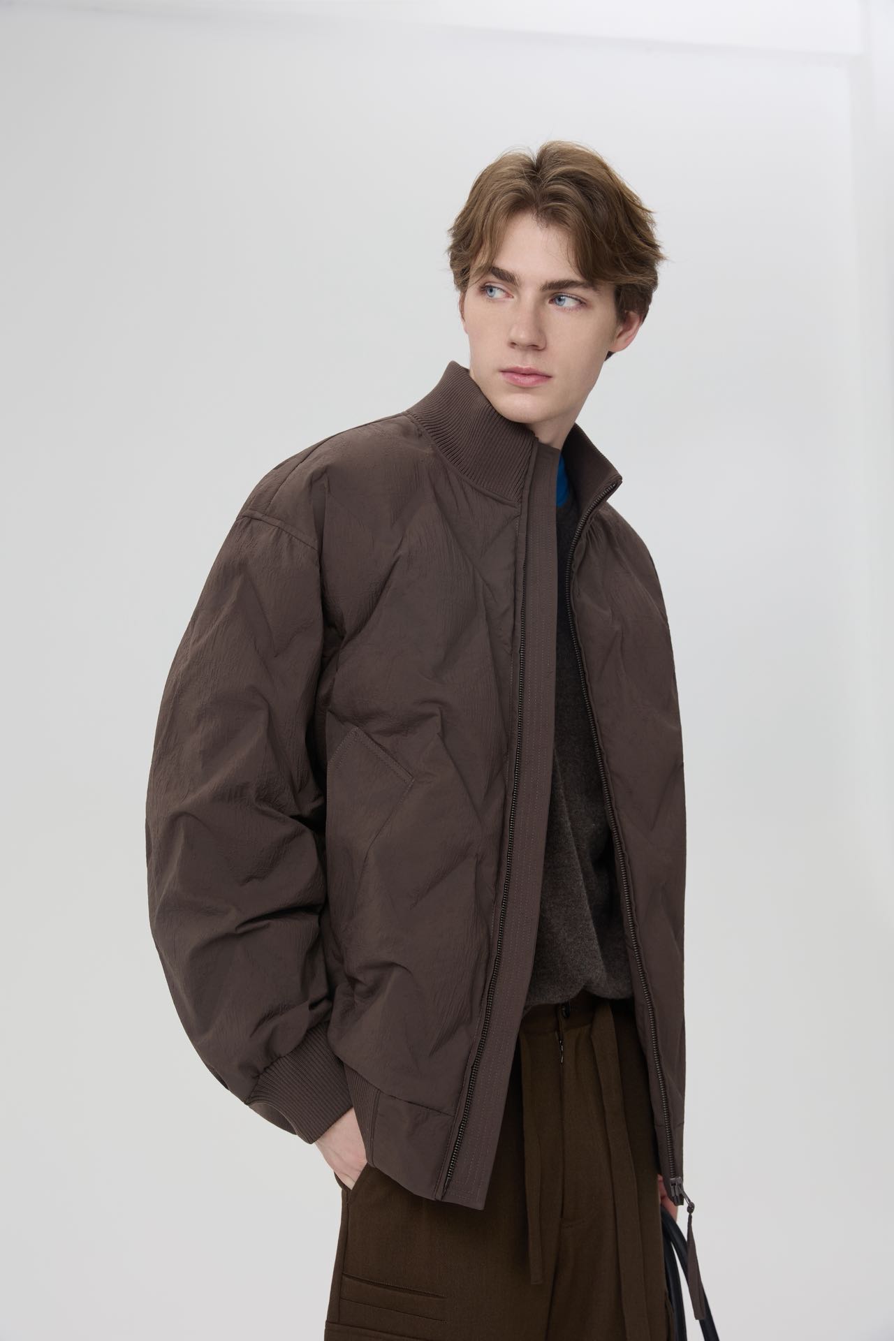 男士冬季新款潮流拉链立领棉服外套【90】