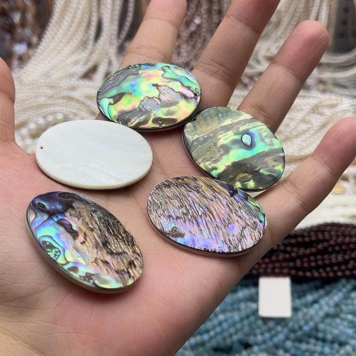 未镶嵌玛瑙/玉髓珠宝半成品一个30/40mm左右鲍鱼贝吊坠