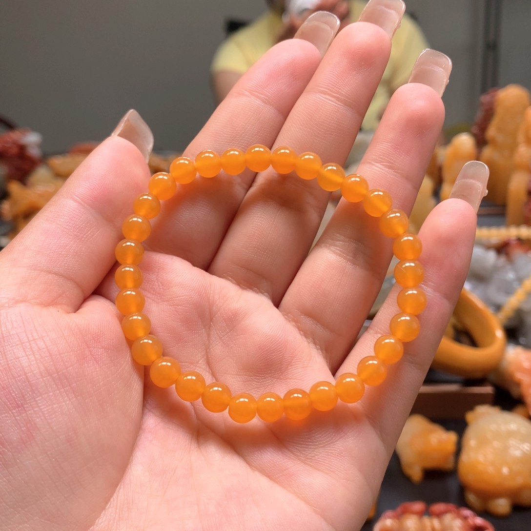 石英质玉（黄龙玉）未镶嵌手串