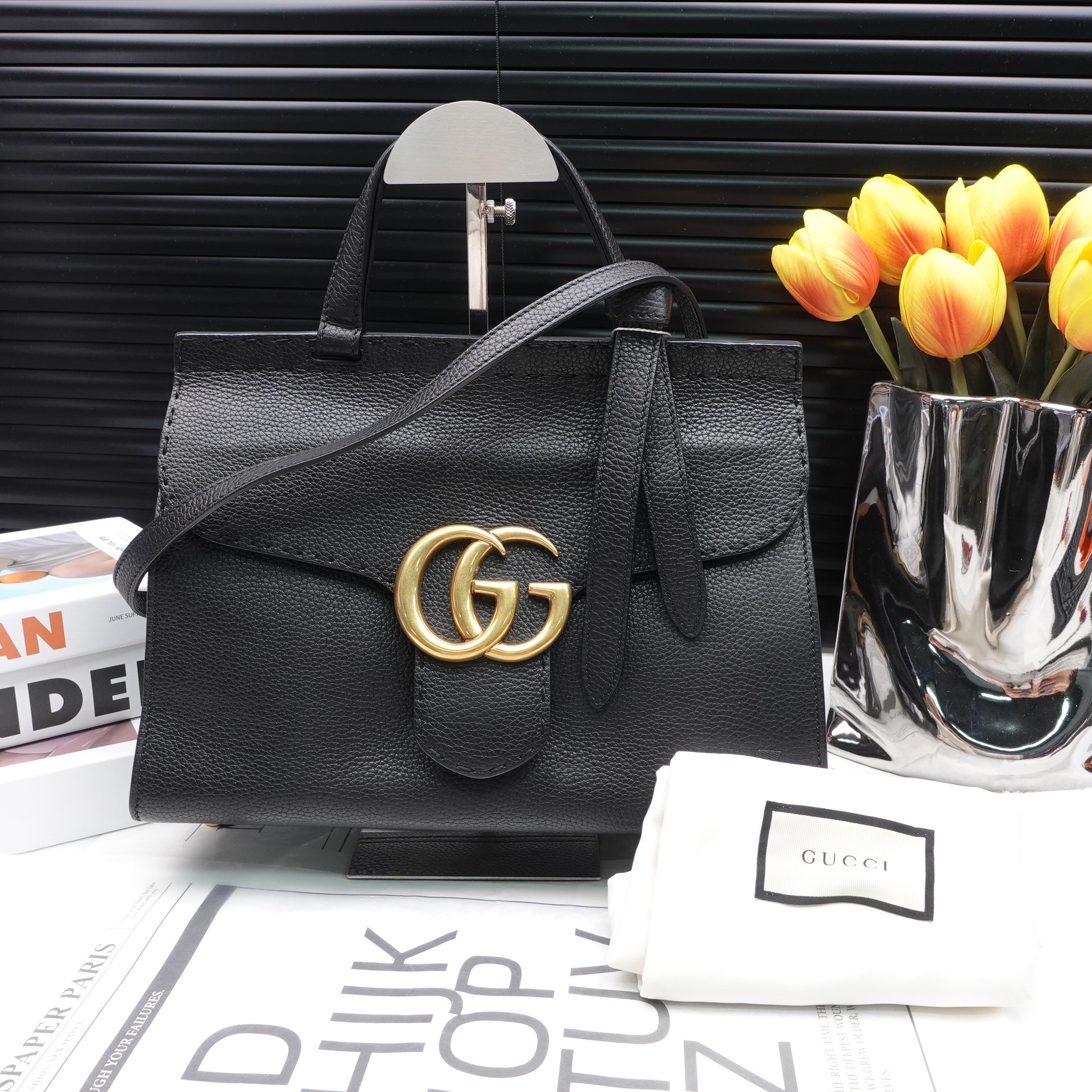 95新 GUCCI/古驰 黑色 手提包 T10156947