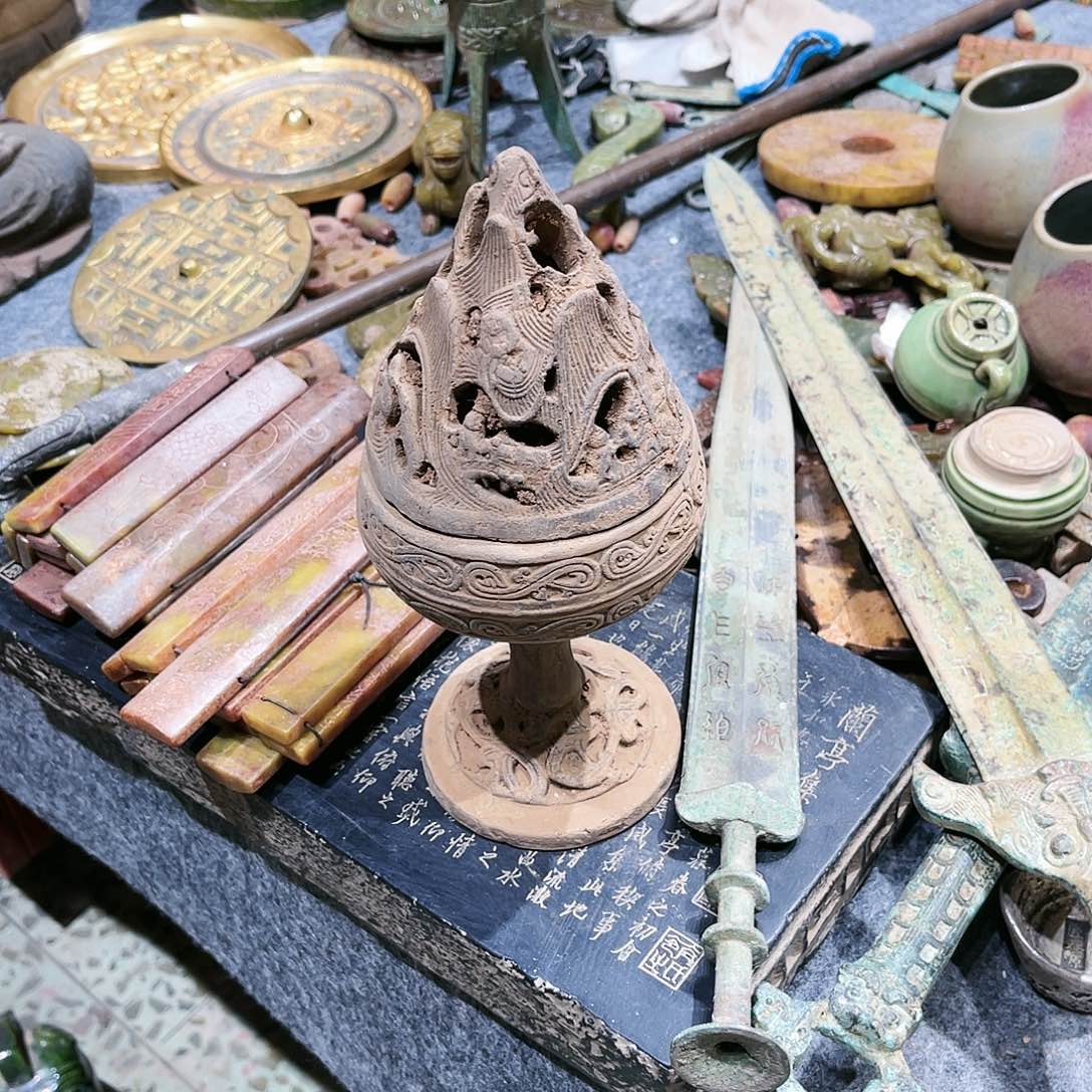 遇**缘瓦当摆件茶台的一