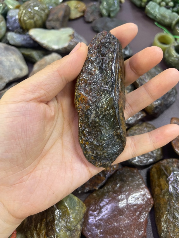 河磨玉原石手把件随机价格不一样默认随机发货不退不换