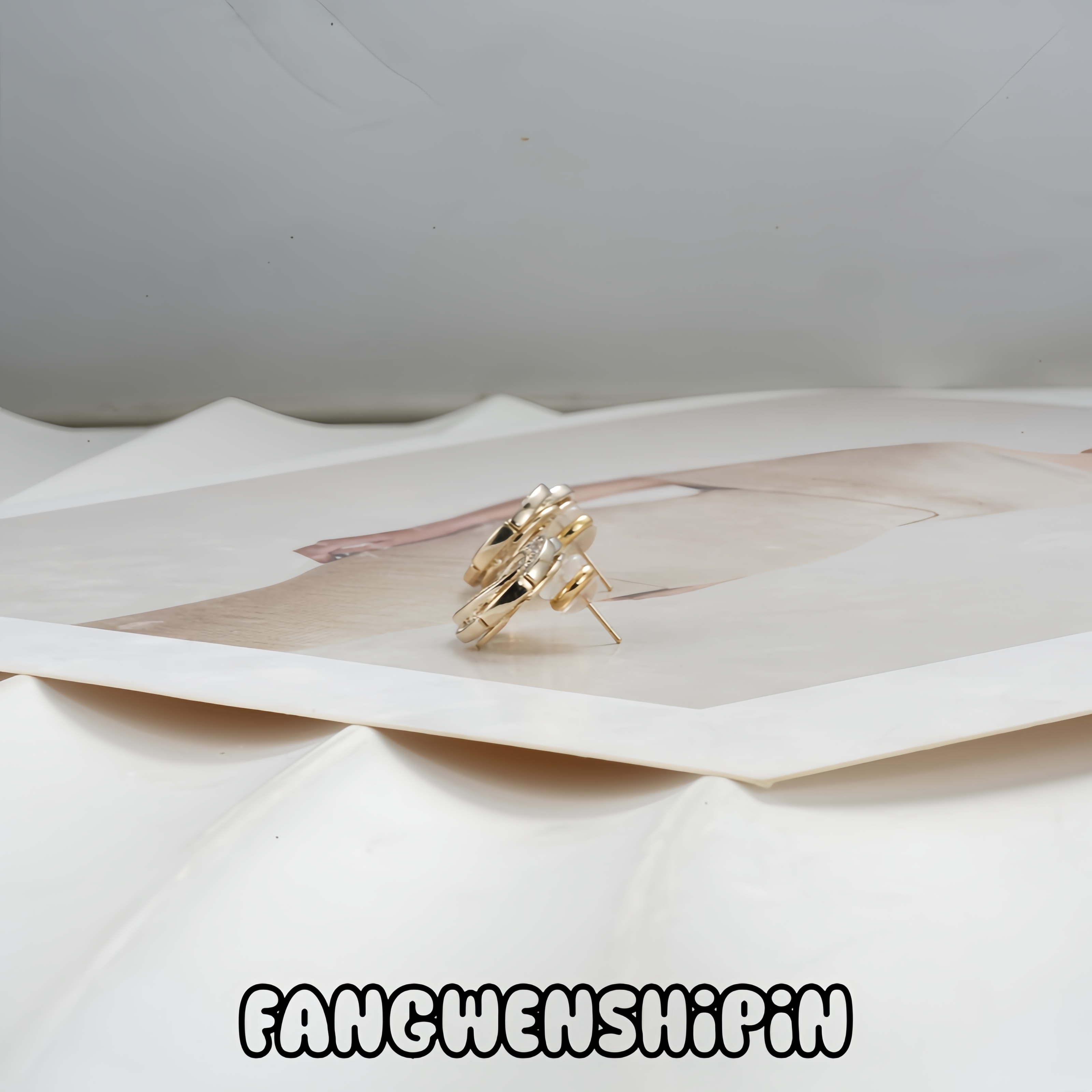 铜合金锆石耳饰 【镀K金】【925银针】耳环4639