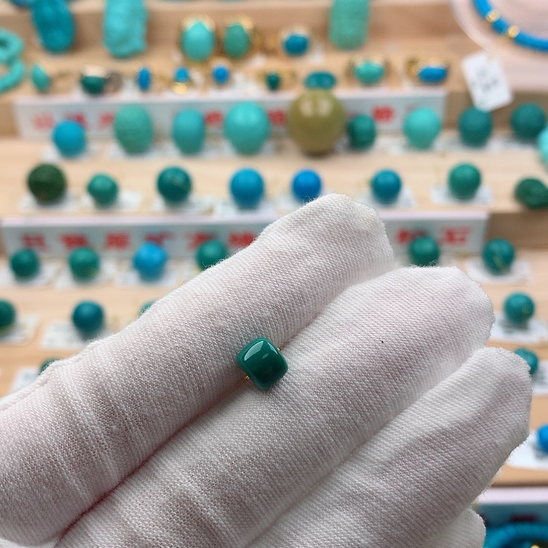 绿松石18K金镶嵌珠宝奇石7-5.5