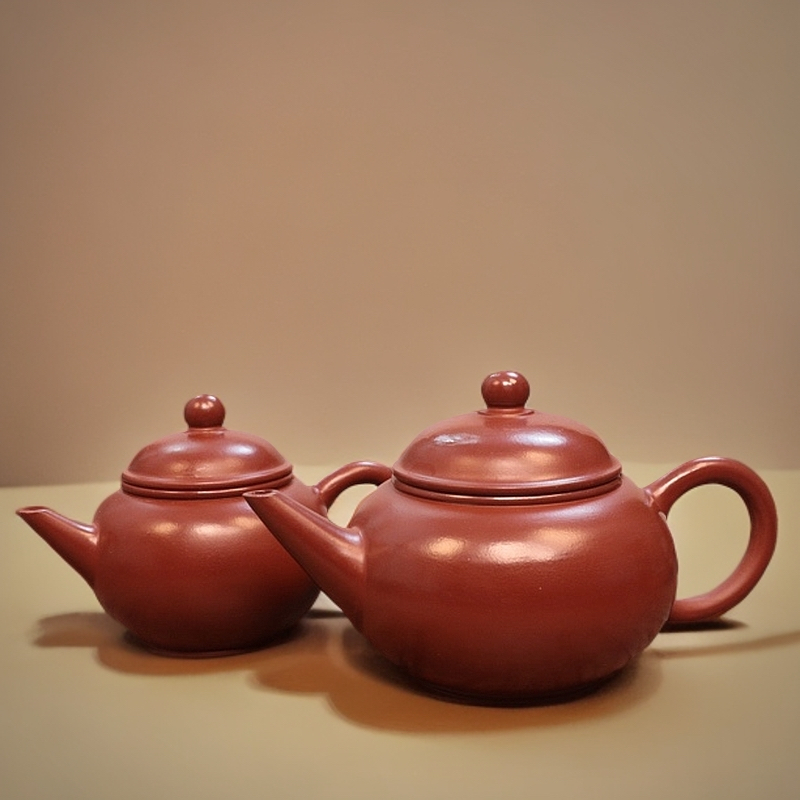 水平壶 潮汕朱泥手拉壶冲罐家用小品壶功夫茶具