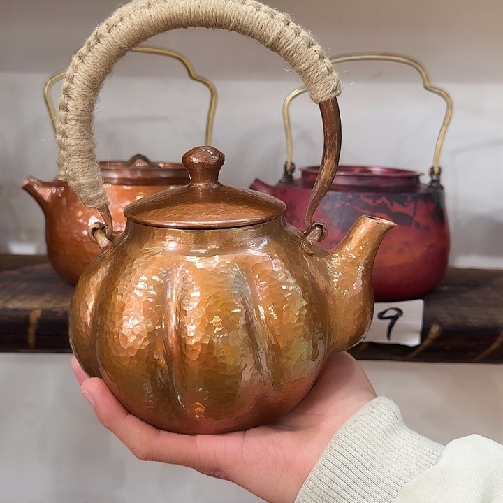 紫铜手工制作烧水壶