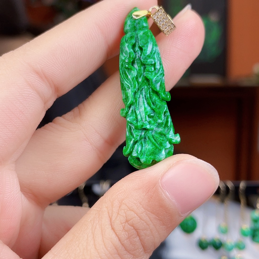 翡翠未镶嵌耳饰饰品