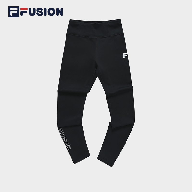 FILA FUSION斐乐舒适黑色裤春夏弹力打底裤休闲瑜伽裤T11W326603