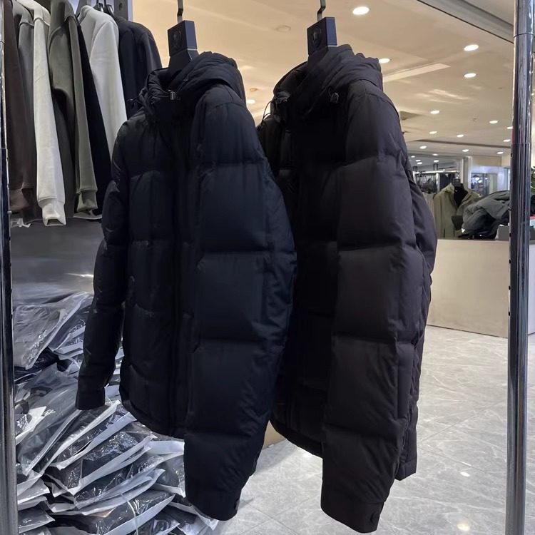 （025）白鸭绒轻巧保暖男士冬季泡芙可拆卸帽羽绒服品牌撤柜代工