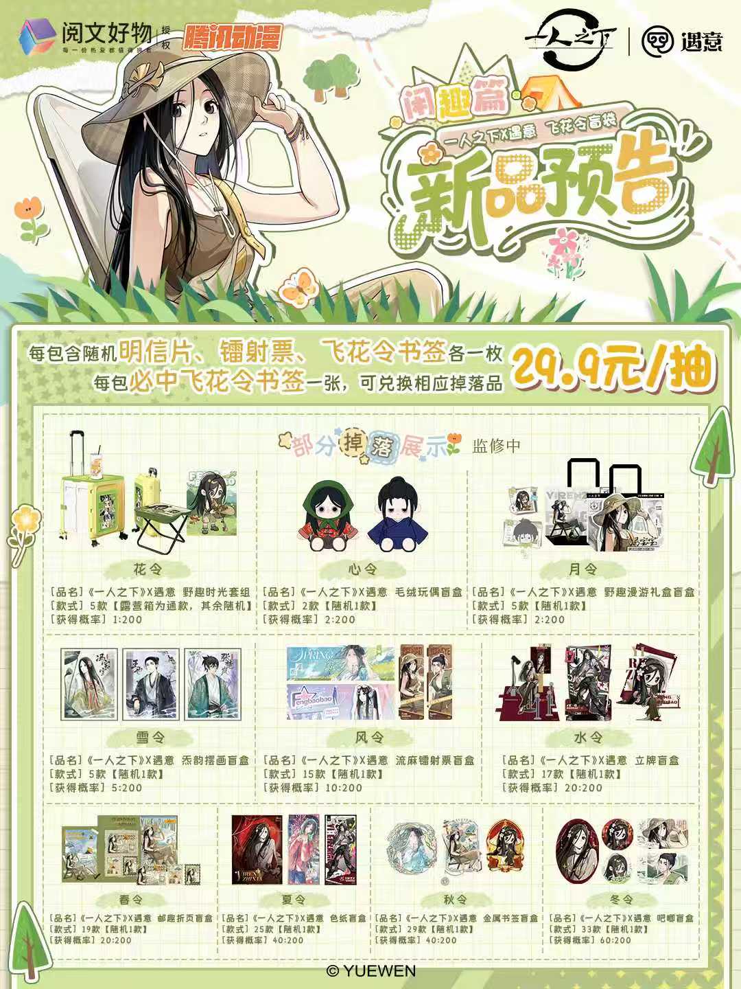 【菜】遇意·一人之下飞花令盲袋 盲盒收藏（默认代拆）