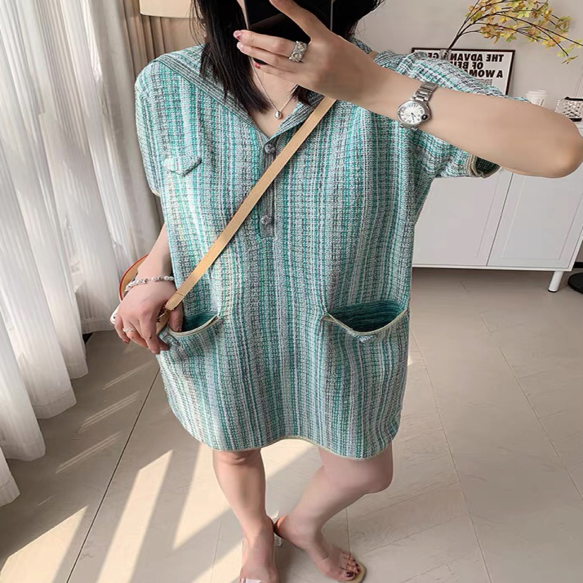 D～宽松短袖连衣裙女