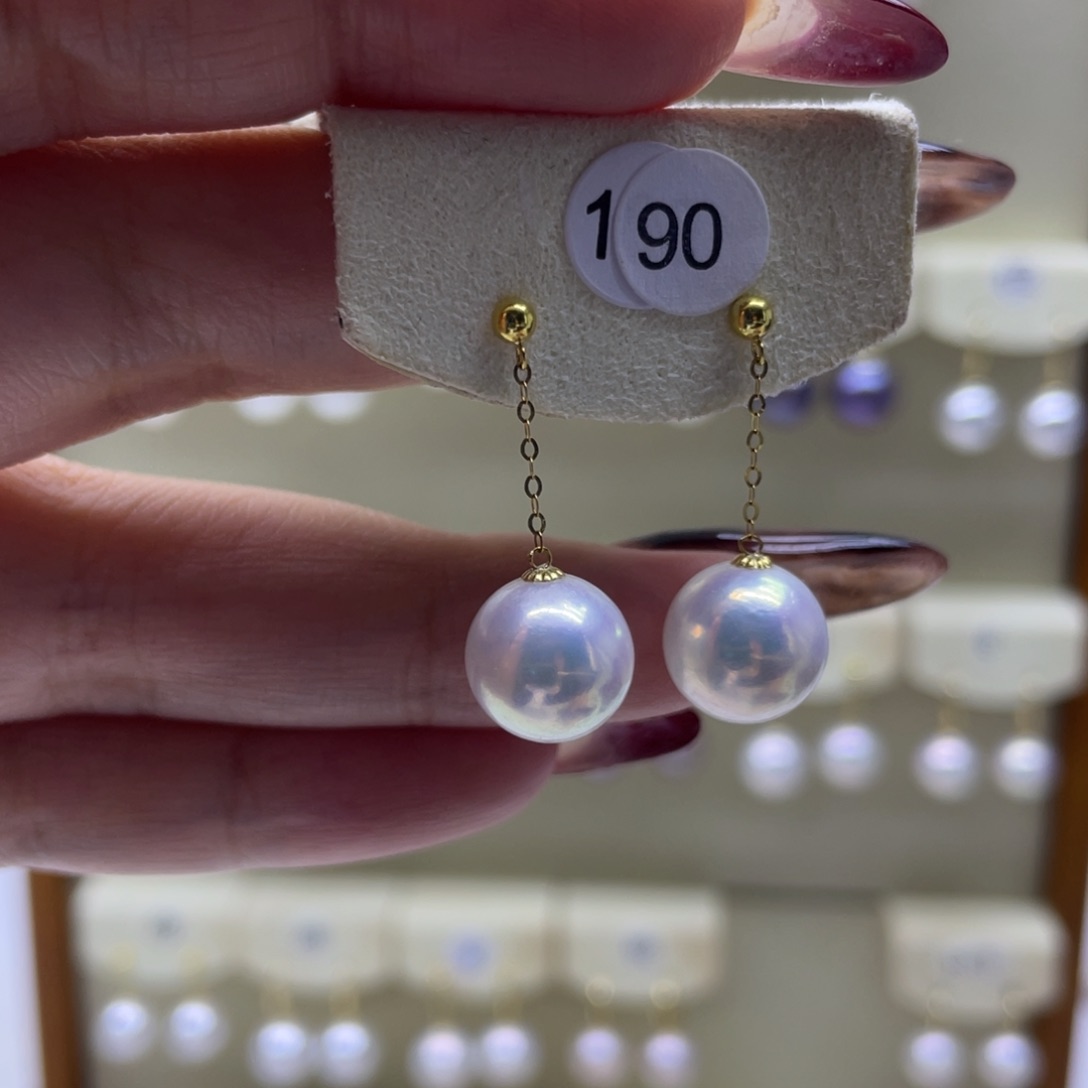 淡水珍珠耳饰18K金镶嵌