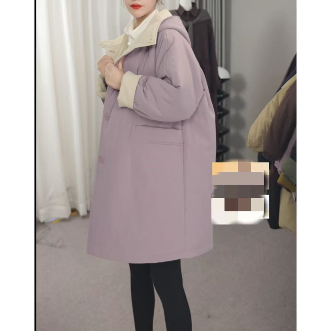 【双面双穿】2025冬季新款百搭休闲时尚连帽加厚保暖棉衣外套