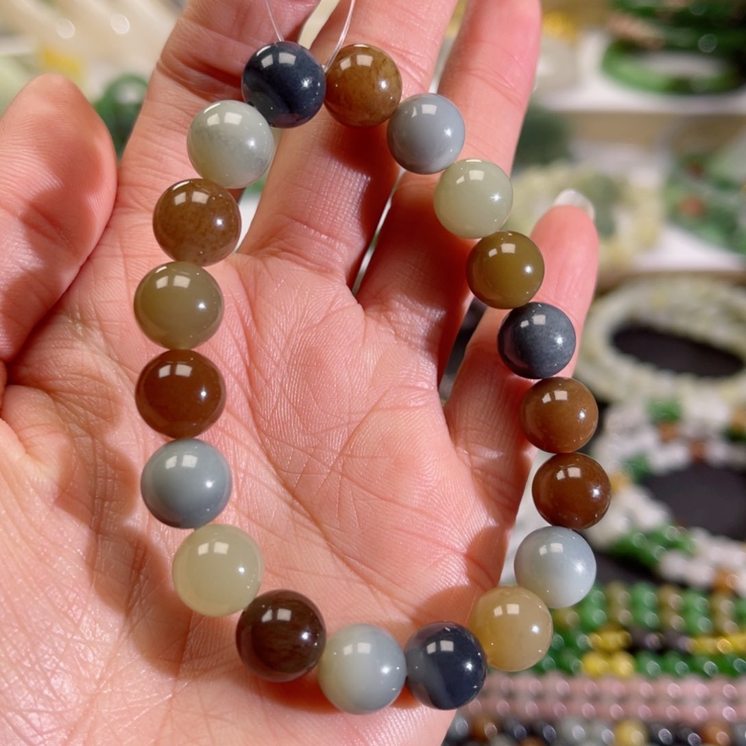 和田玉手链未镶嵌楼兰卡10手链