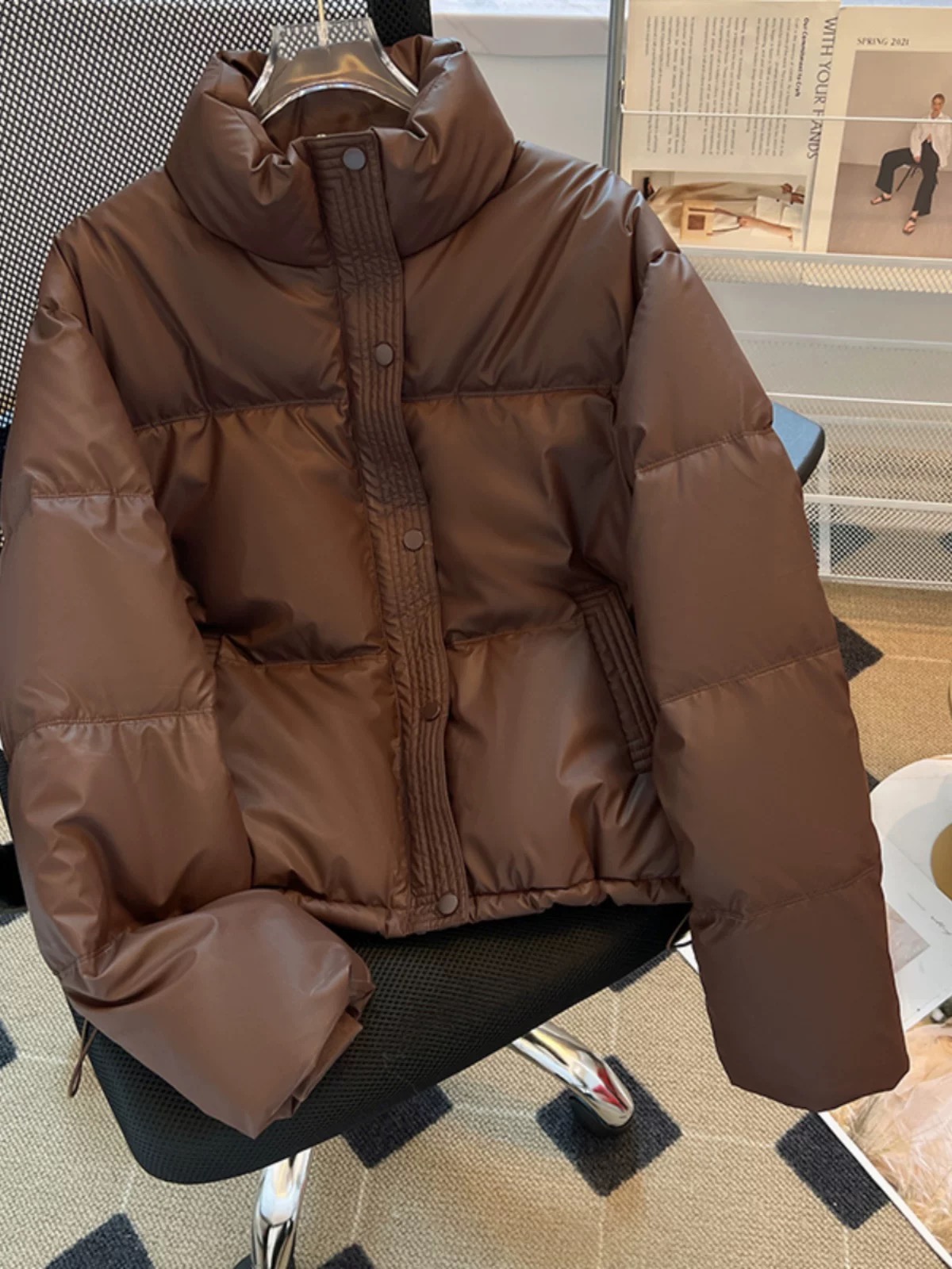 【商场正品】Y89新款女秋冬高领高端厚款精品外套