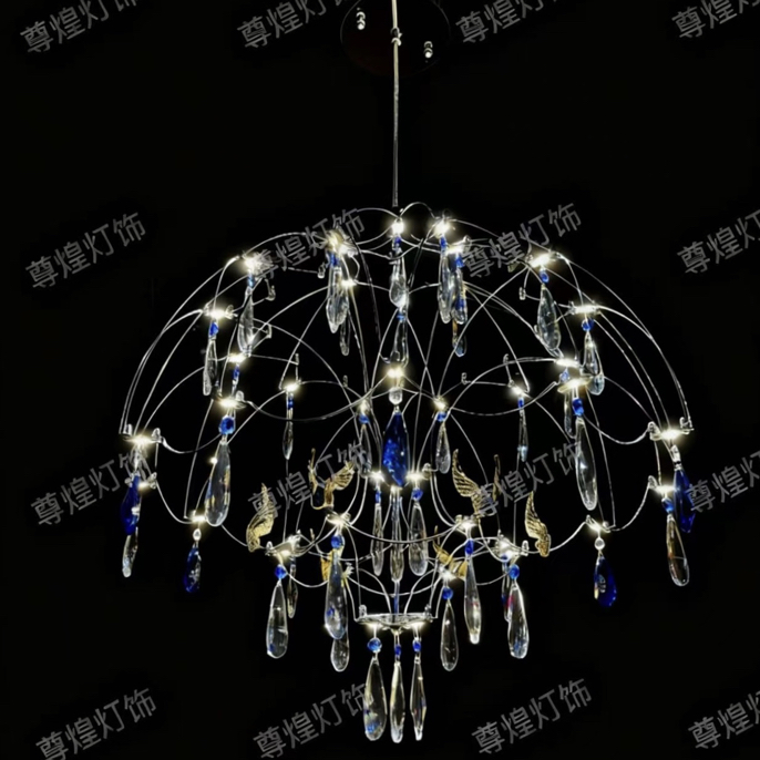 【尊煌灯饰】《萤火虫》轻奢艺术水晶吊 灯金属质感家具提升精致度
