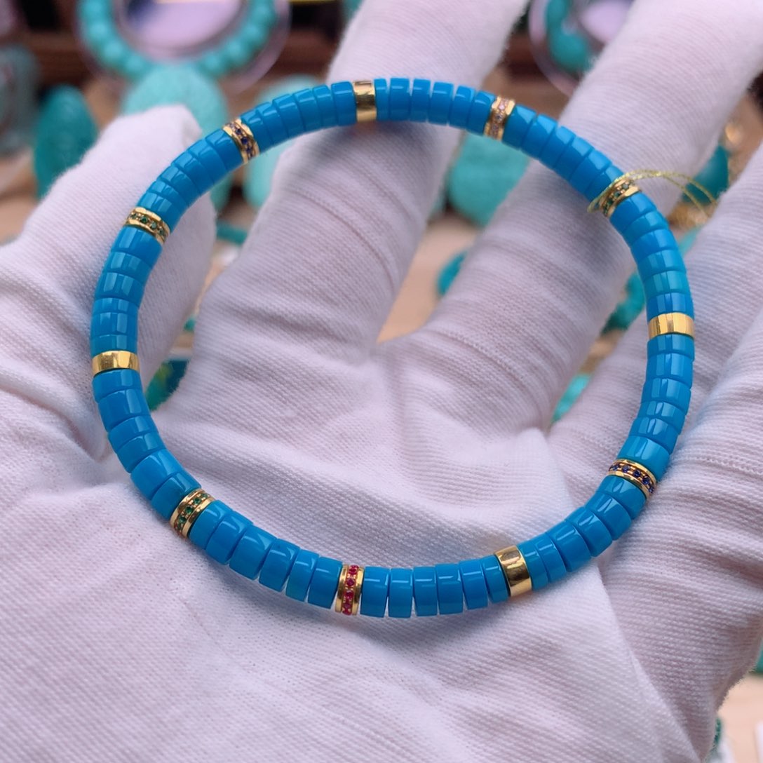 绿松石珠宝奇石18K金镶嵌