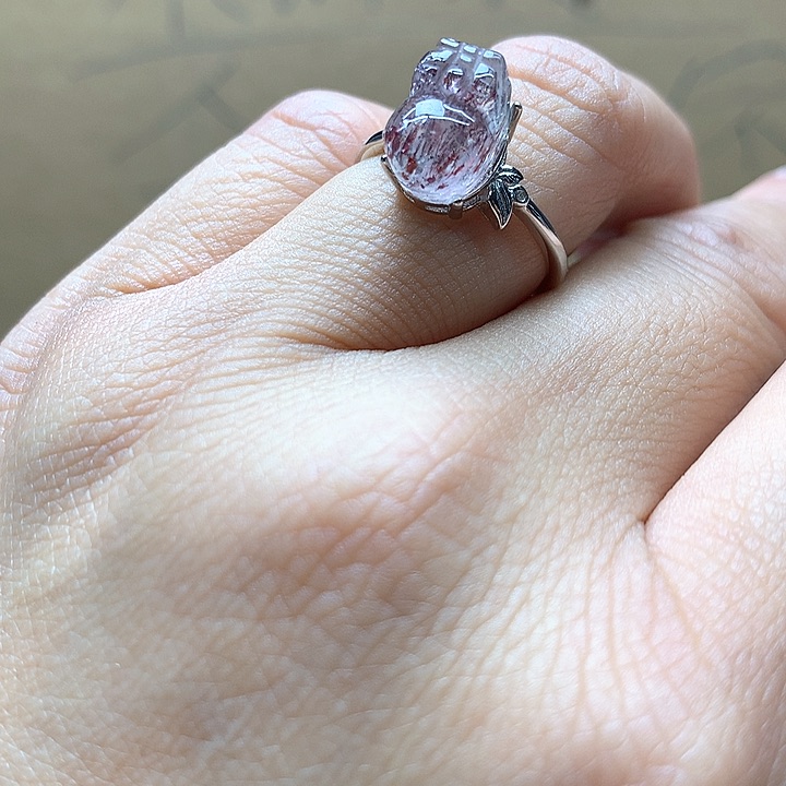 水晶水晶戒指银S925镶嵌