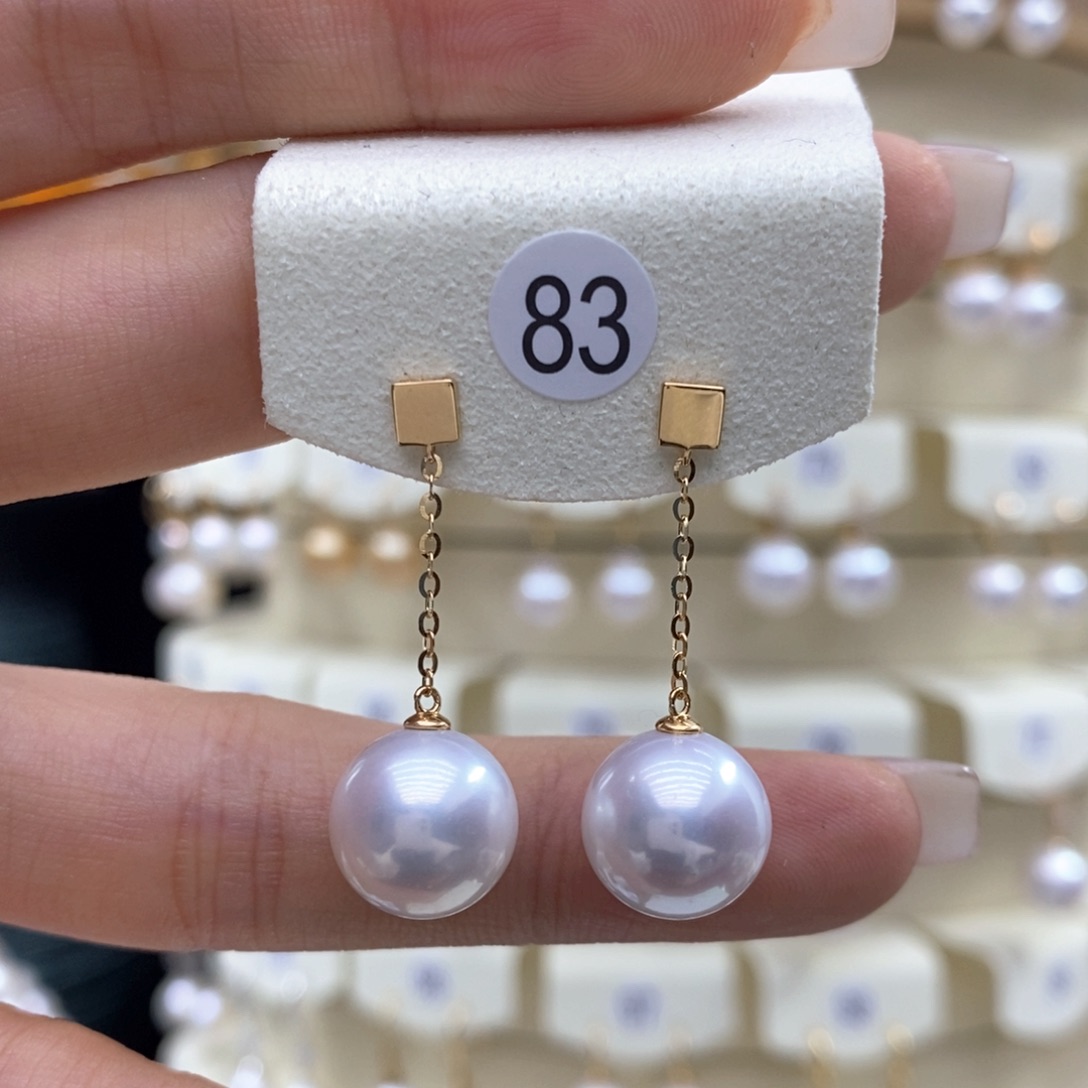 淡水珍珠耳饰18K金镶嵌