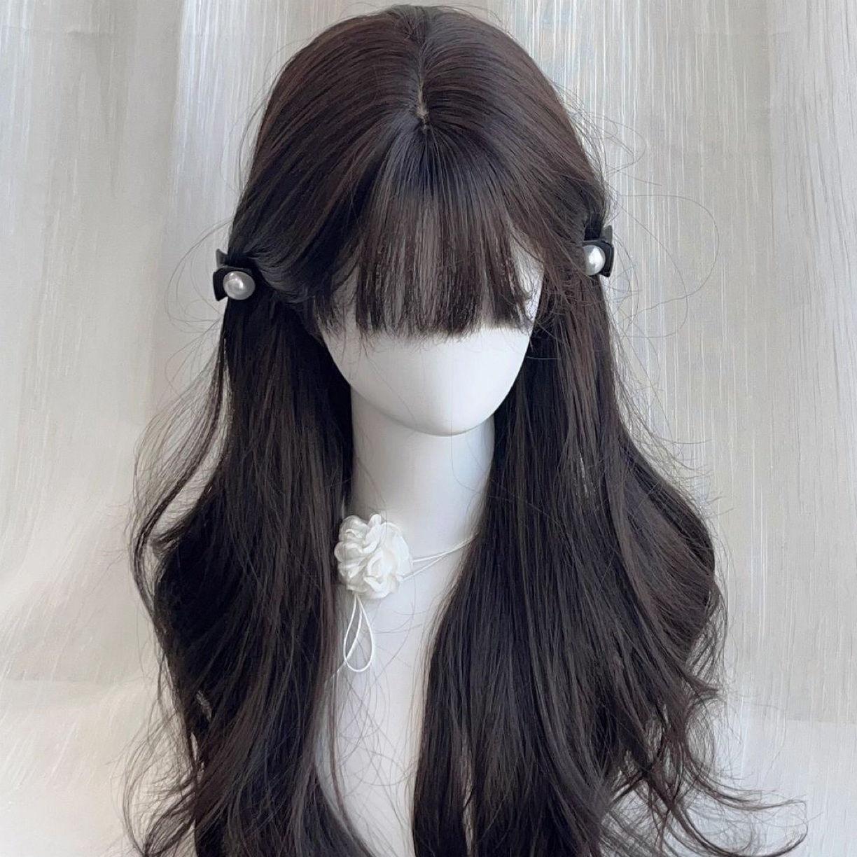 高品质免醒发黑色齐刘海层次大波浪55公分（no调no退！全新全新！）