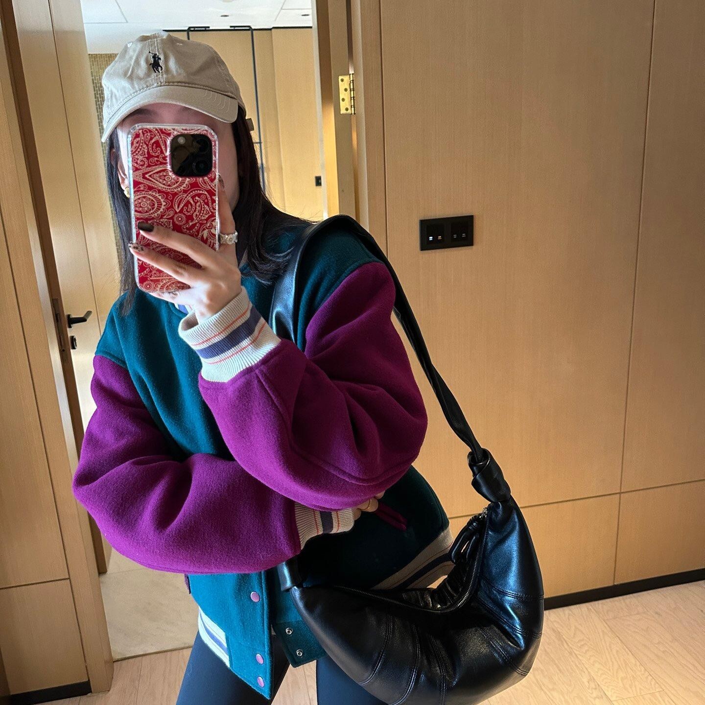 （深度定制）辣妹儿进口小羊皮慵懒随性风百搭斜挎可颂牛角包斜挎包