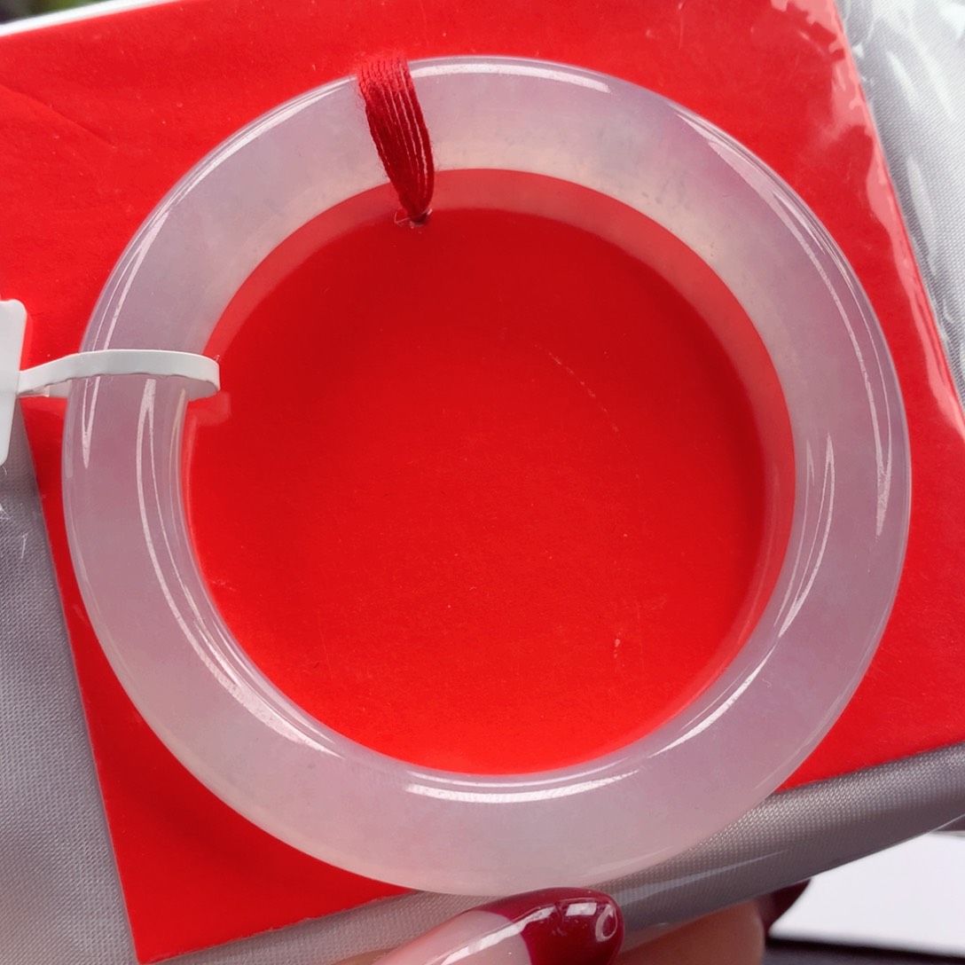 翡翠手镯（圆镯）未镶嵌51.6晶莹剔透白月光 冰透光 小柒