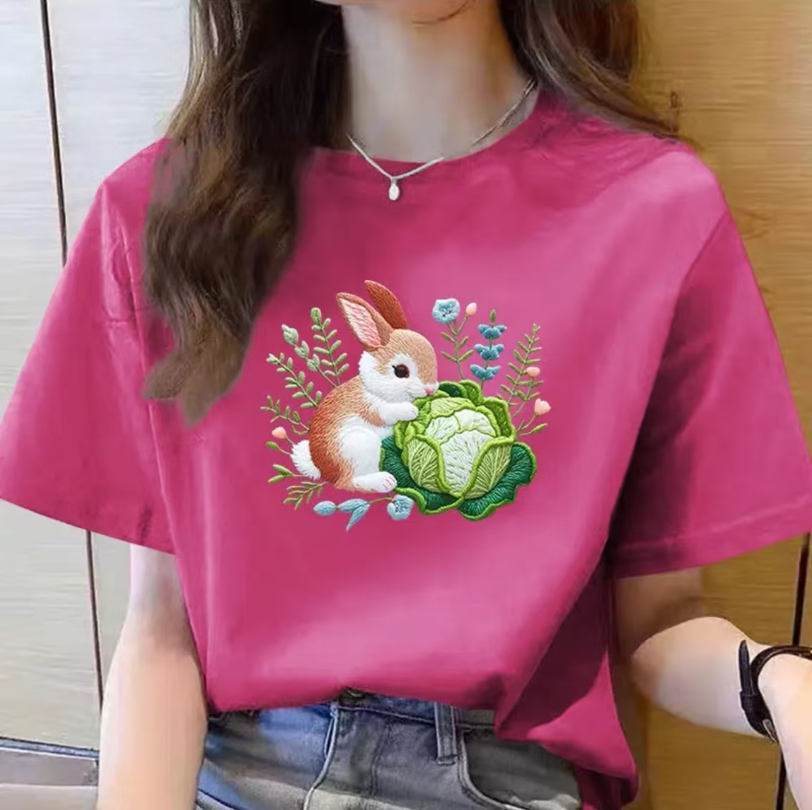 【100%纯棉】上新女款女士百搭潮流短袖t恤春夏圆领显瘦半袖