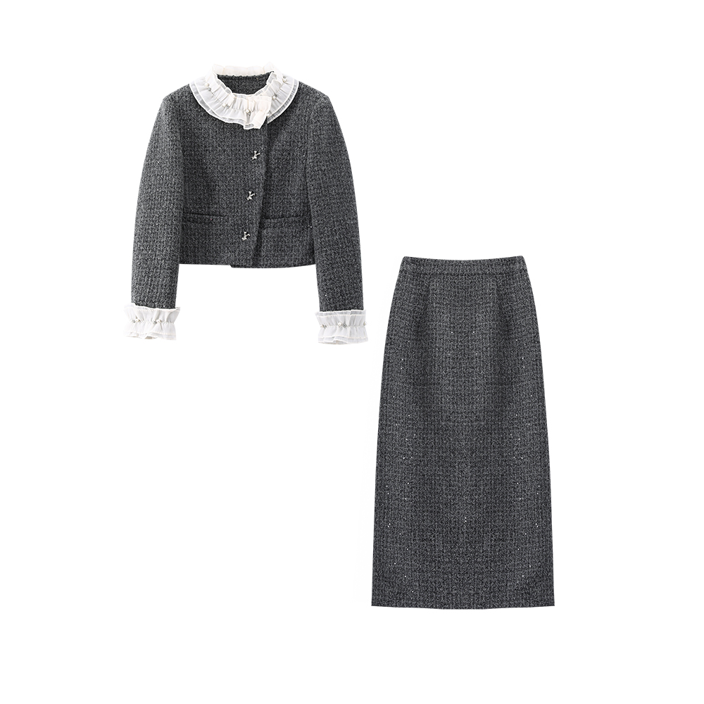 2024秋冬新款法式气质羽绒外套套装8863503