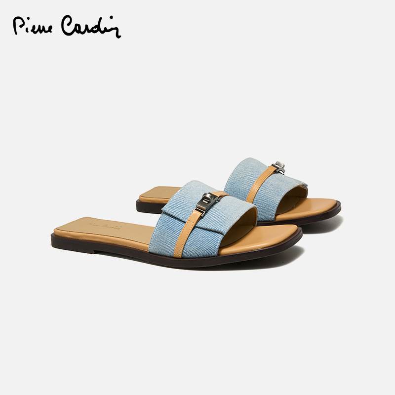 皮尔卡丹 Pierre Cardin 女鞋一字拖凉拖鞋女穆勒C52C2166