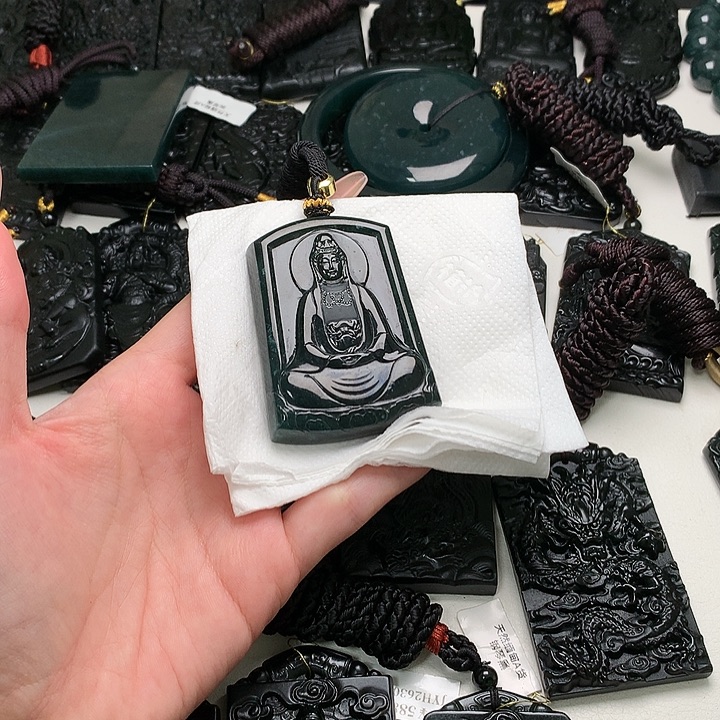 翡翠未镶嵌挂件天然a货钢琴黑挂件