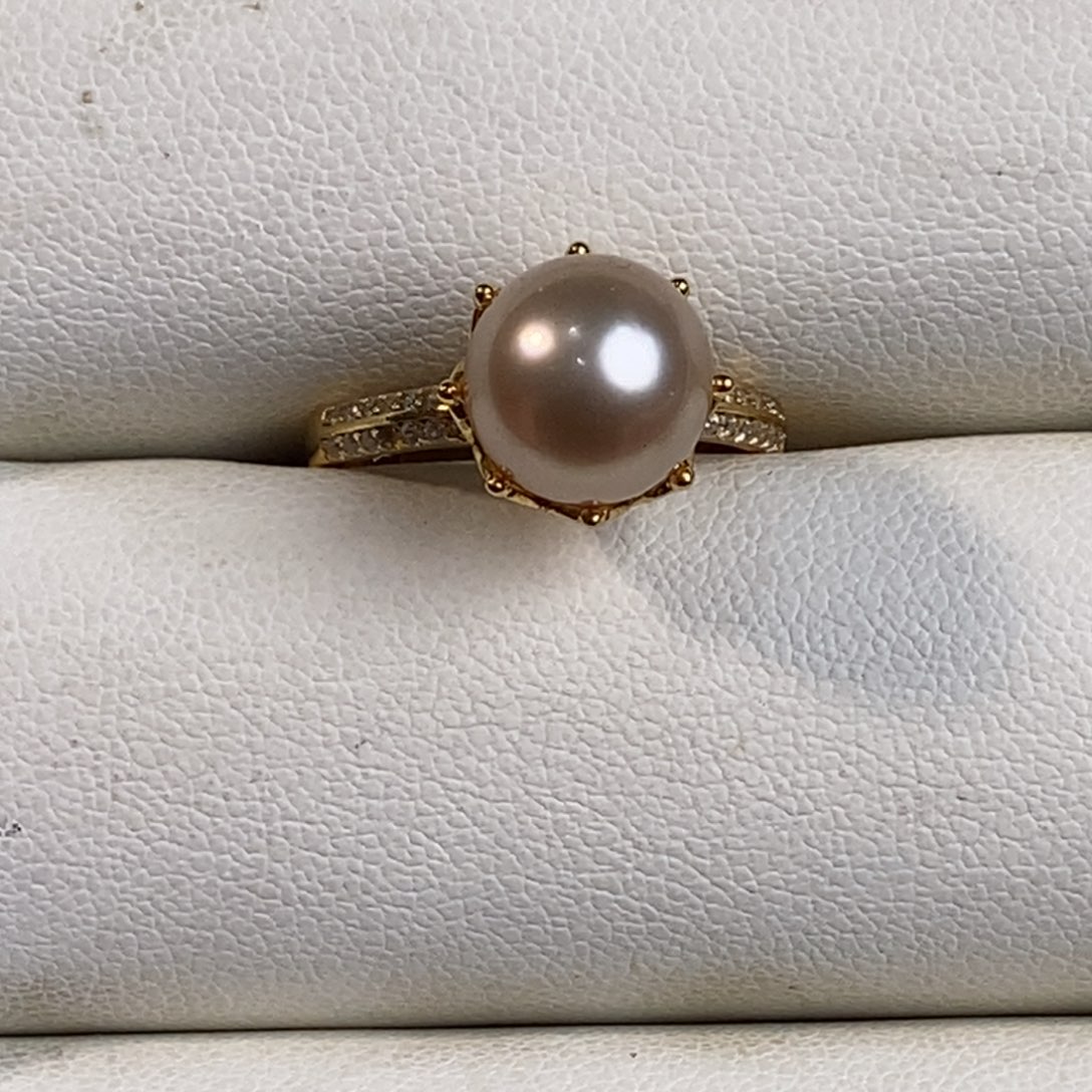 海水珍珠戒圈银S925镶嵌