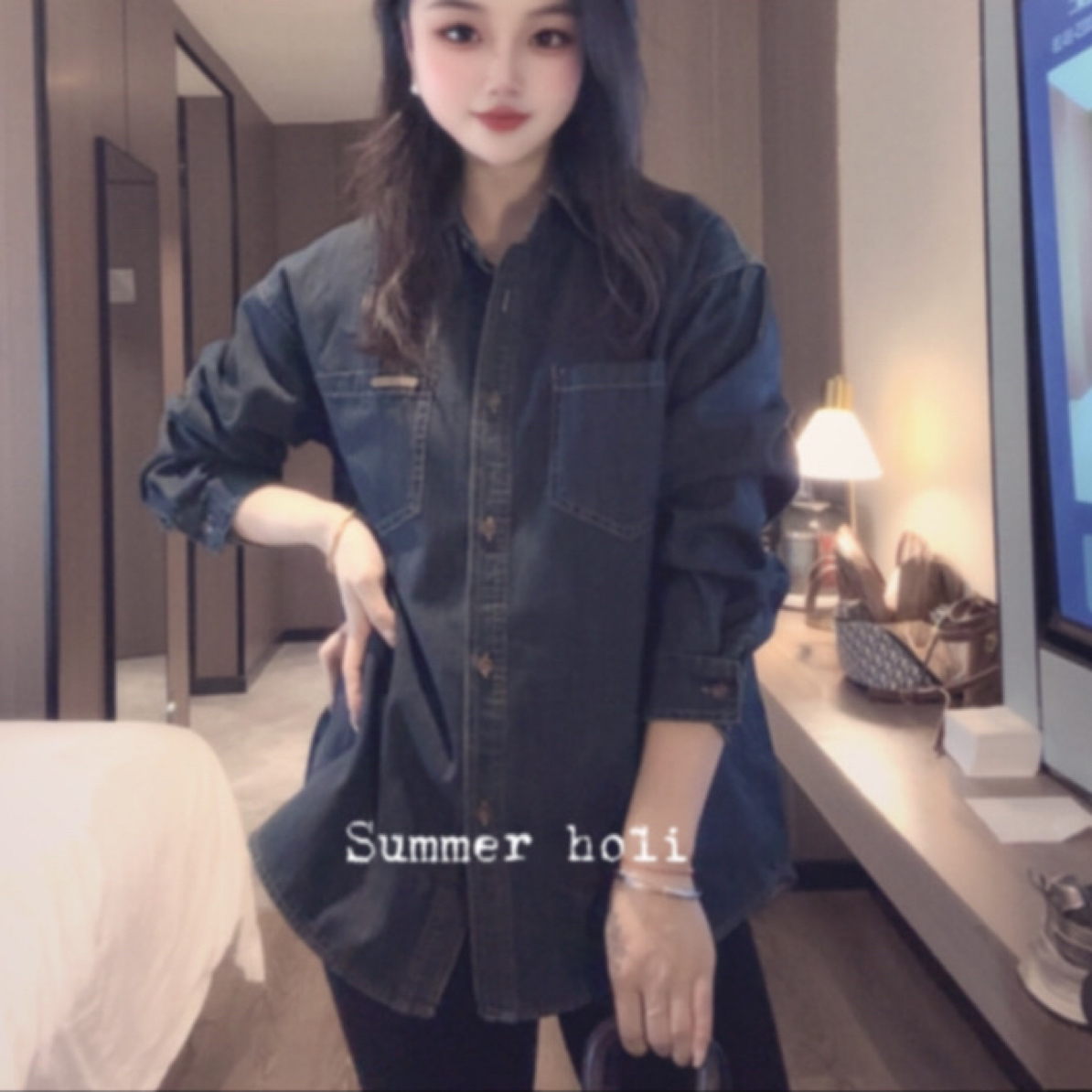 焕焕家 百搭款加绒牛子衬衣